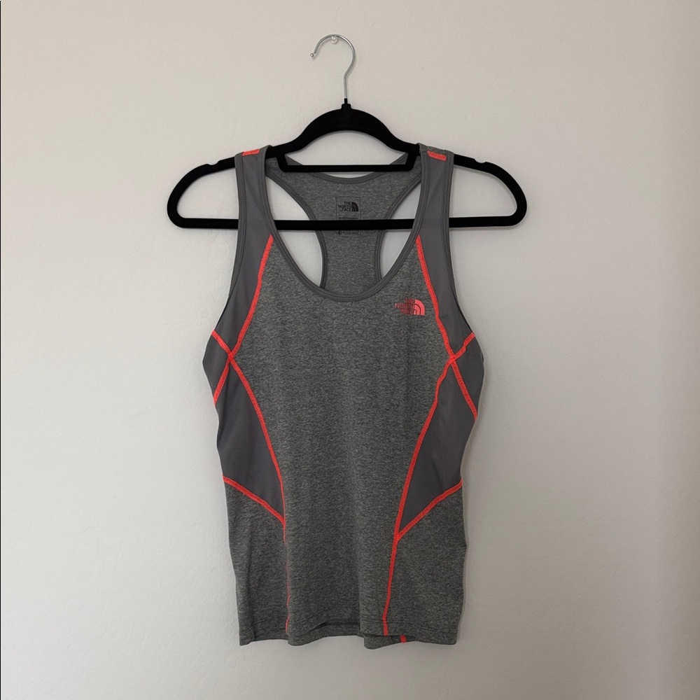 The North Face Gray and Bright Orange Women's Tank Top Activewear Size M/M